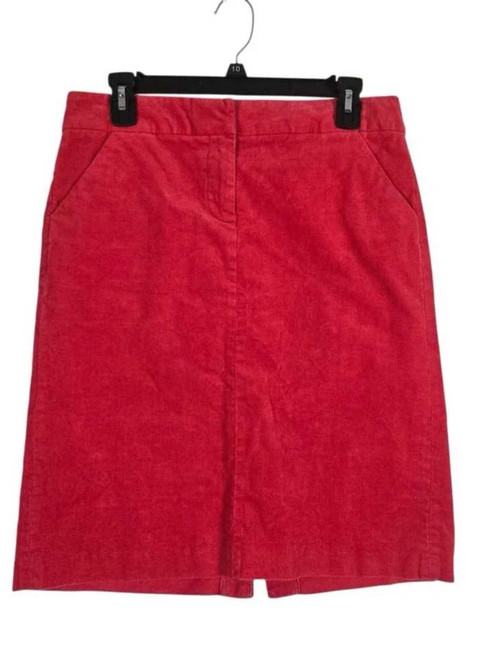 Women's Red Corduroy Pencil Skirt - Classic Straight Fit
